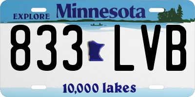 MN license plate 833LVB