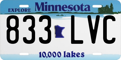 MN license plate 833LVC