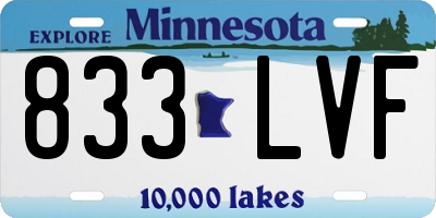 MN license plate 833LVF