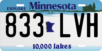 MN license plate 833LVH
