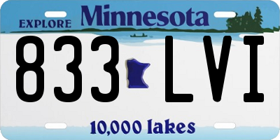 MN license plate 833LVI