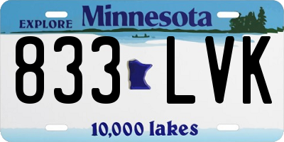 MN license plate 833LVK
