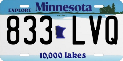 MN license plate 833LVQ