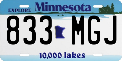 MN license plate 833MGJ