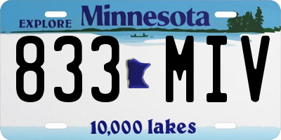 MN license plate 833MIV