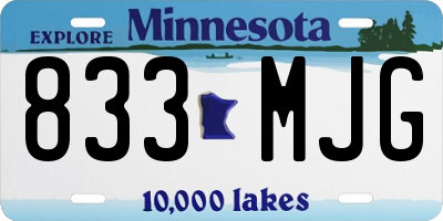 MN license plate 833MJG