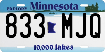 MN license plate 833MJQ