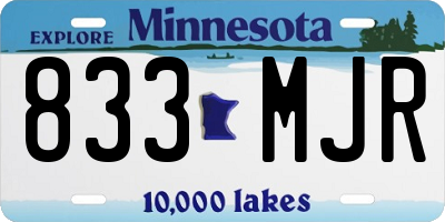 MN license plate 833MJR