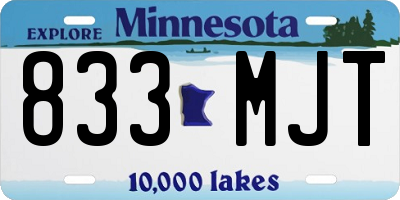 MN license plate 833MJT