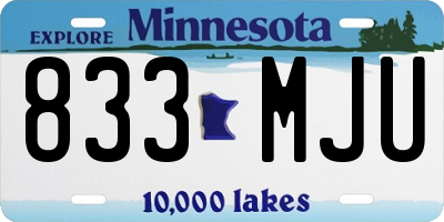 MN license plate 833MJU