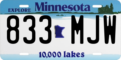 MN license plate 833MJW