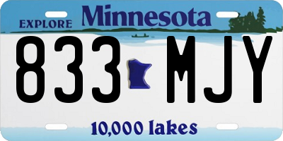 MN license plate 833MJY