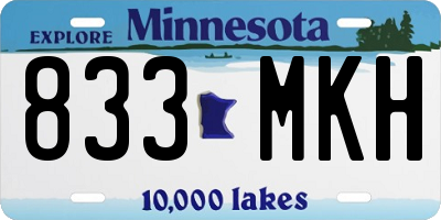 MN license plate 833MKH
