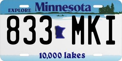 MN license plate 833MKI