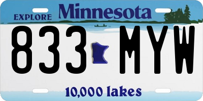 MN license plate 833MYW