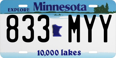 MN license plate 833MYY