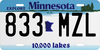 MN license plate 833MZL