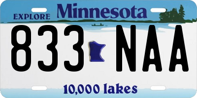 MN license plate 833NAA