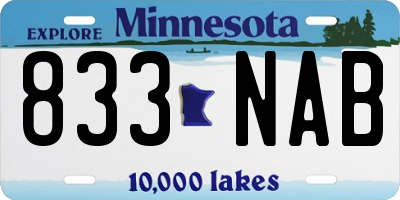 MN license plate 833NAB