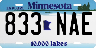 MN license plate 833NAE