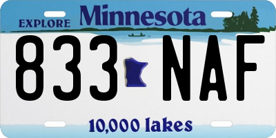 MN license plate 833NAF