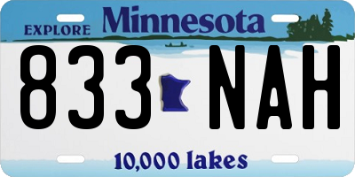 MN license plate 833NAH