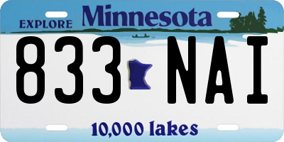 MN license plate 833NAI