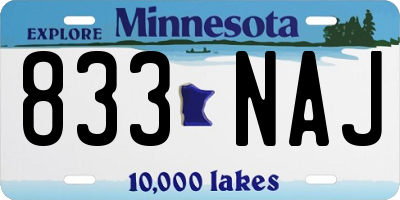 MN license plate 833NAJ