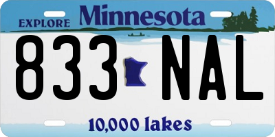 MN license plate 833NAL