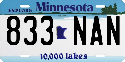 MN license plate 833NAN