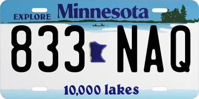 MN license plate 833NAQ