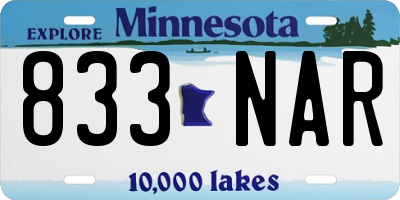 MN license plate 833NAR