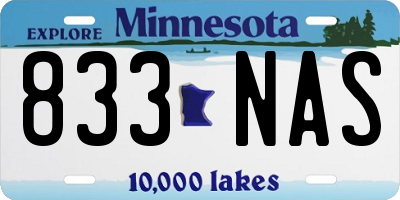 MN license plate 833NAS