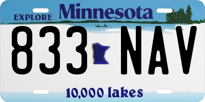 MN license plate 833NAV