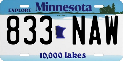 MN license plate 833NAW