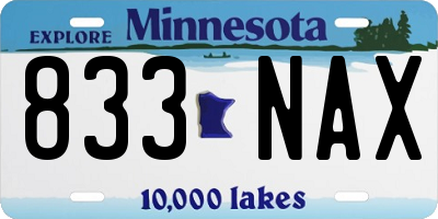 MN license plate 833NAX