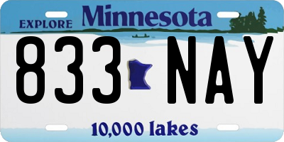 MN license plate 833NAY