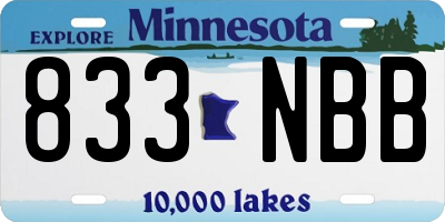 MN license plate 833NBB