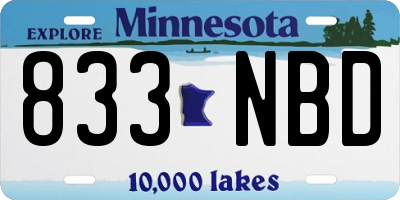 MN license plate 833NBD
