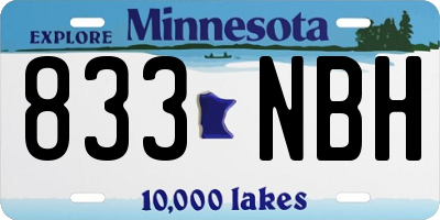MN license plate 833NBH