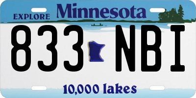 MN license plate 833NBI