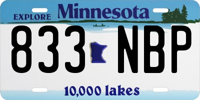 MN license plate 833NBP
