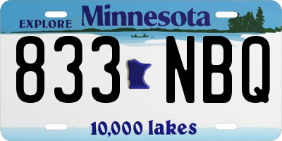 MN license plate 833NBQ