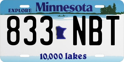 MN license plate 833NBT