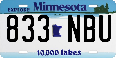 MN license plate 833NBU