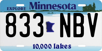 MN license plate 833NBV