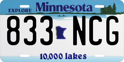 MN license plate 833NCG