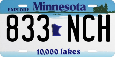 MN license plate 833NCH