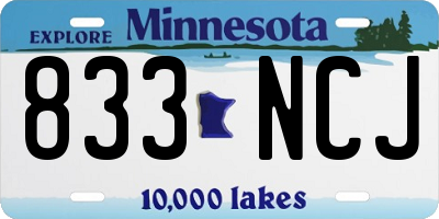 MN license plate 833NCJ