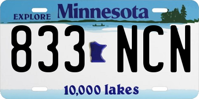 MN license plate 833NCN